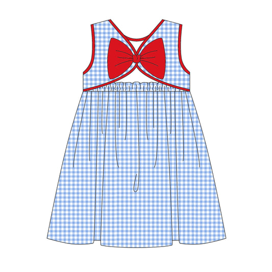 All American Gingham Bow Dress