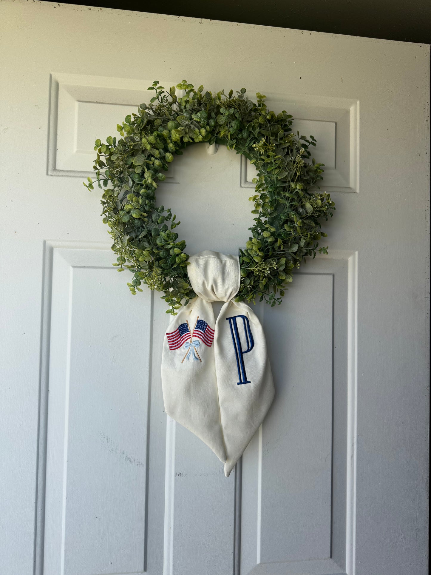American Flag Embroidered Wreath Sash