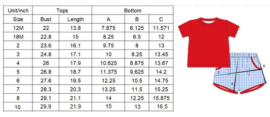 All American Gingham Shorts Set