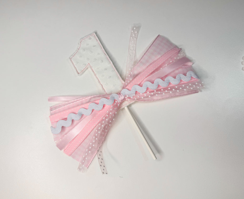 First Birthday Embroidered Cake Topper