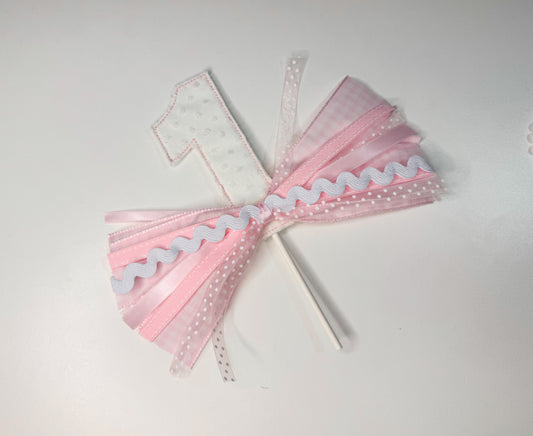 First Birthday Embroidered Cake Topper