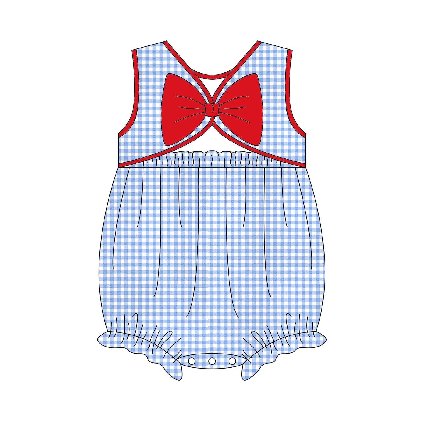 All American Gingham Bow Bubble