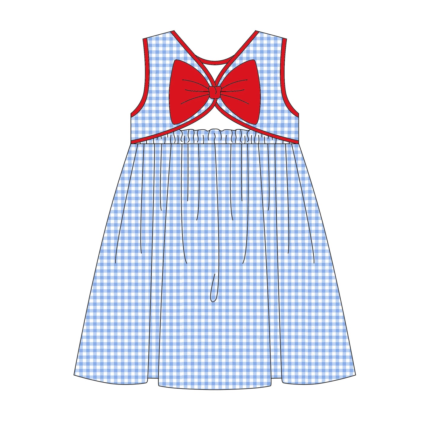 All American Gingham Bow Dress