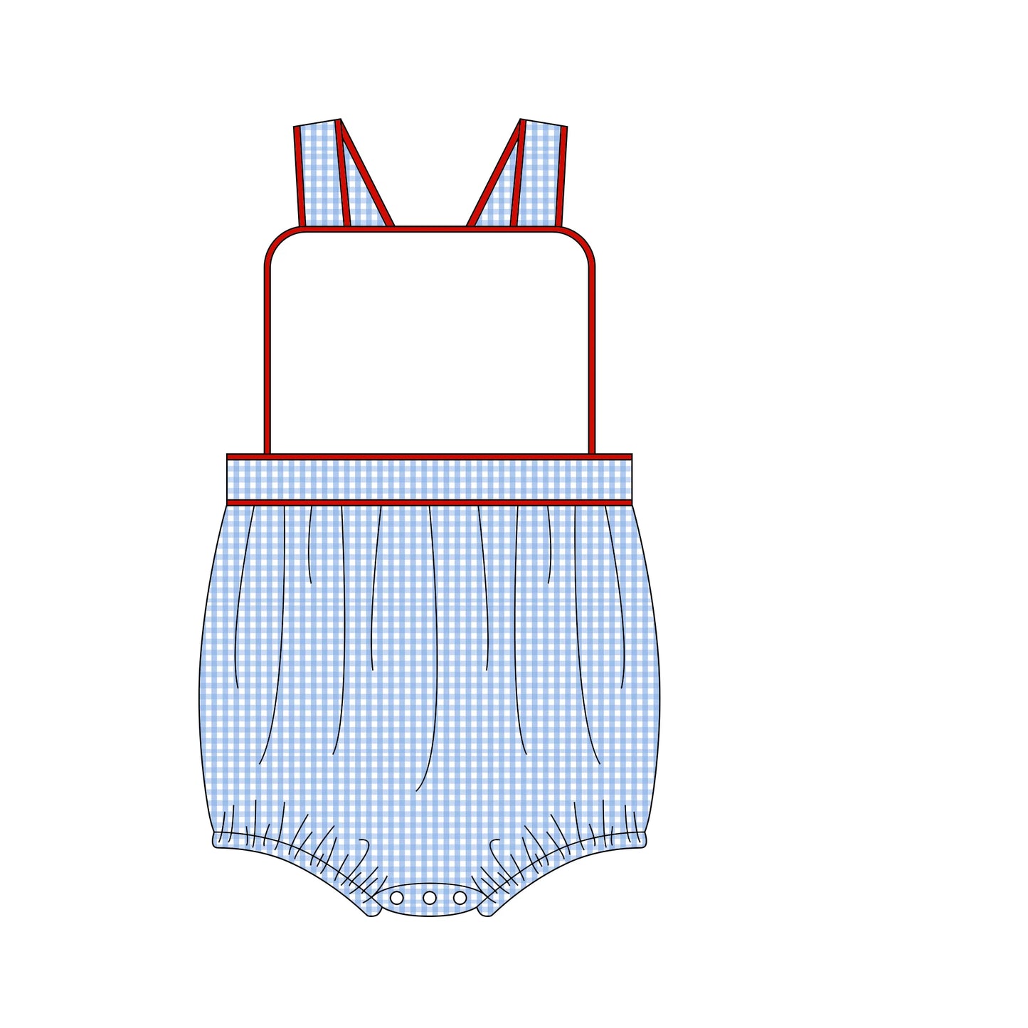 All American Gingham Boy Suspender Bubble