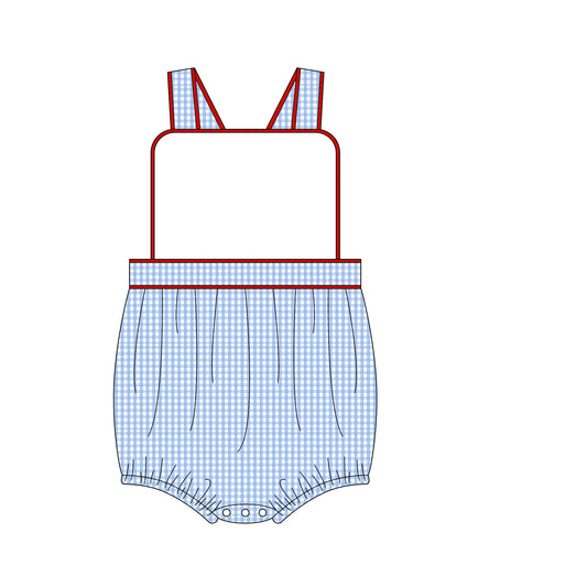 All American Gingham Boy Suspender Bubble