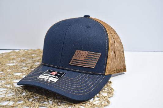 American Flag Copper Acrylic Patch Richardson 112 Hat