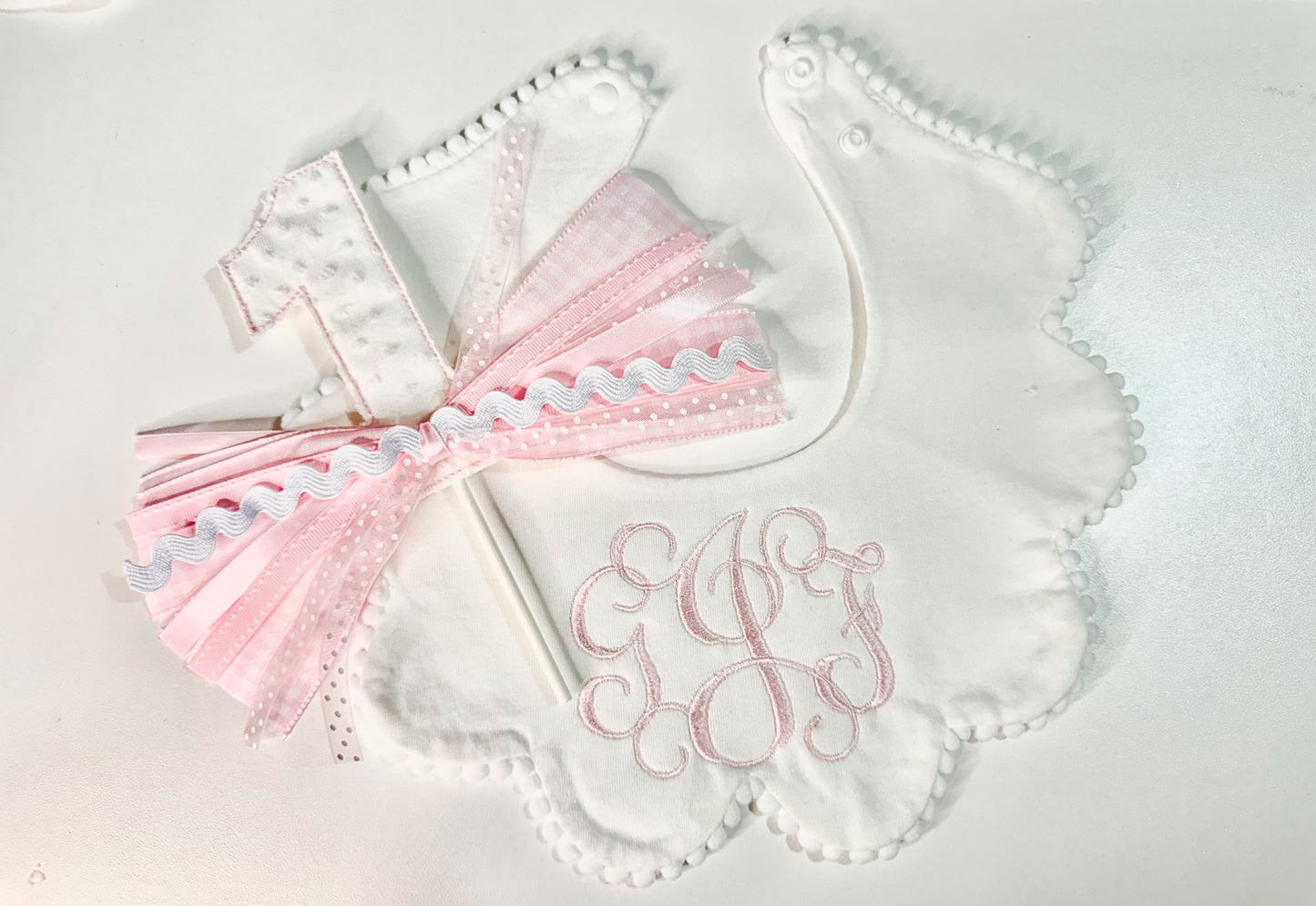 First Birthday Embroidered Cake Topper